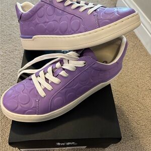 Coach Purple Embossed Sneakers